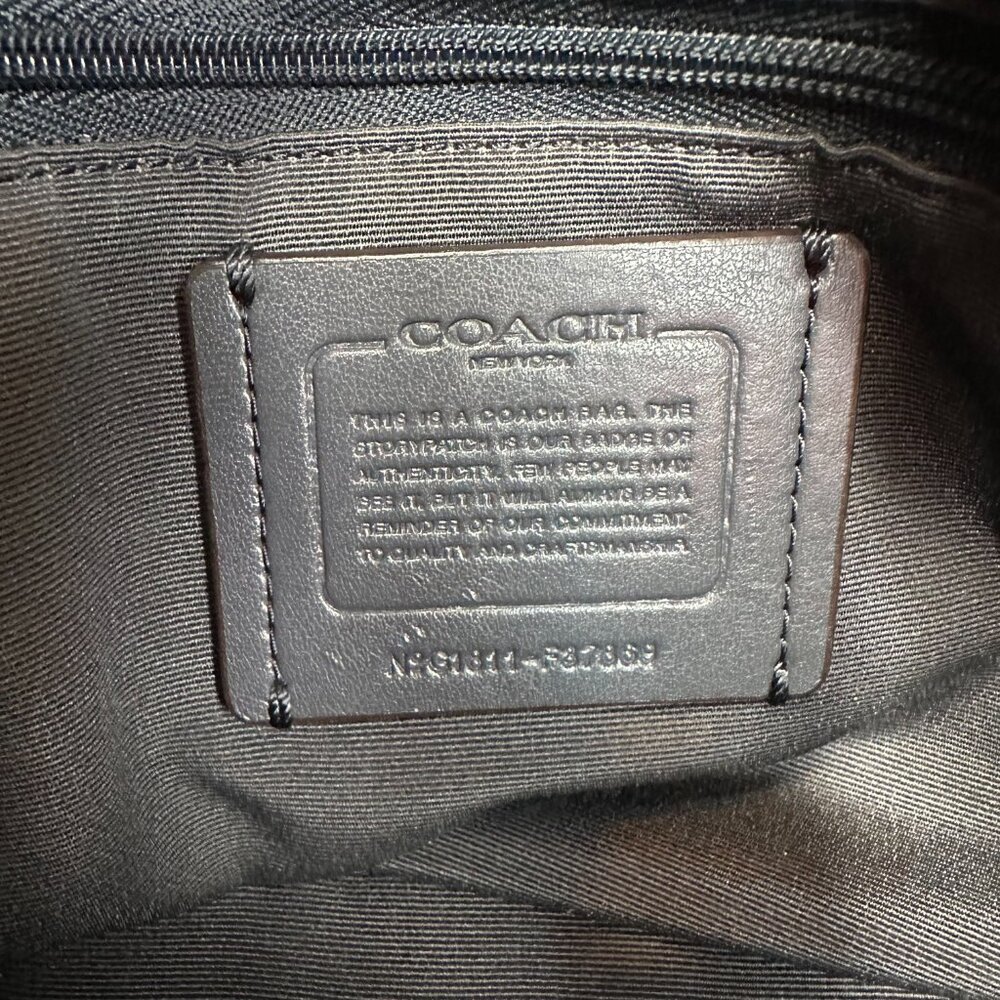 Coach Black Tote with Light Blue Star Print - Picture 13 of 16